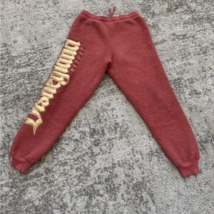 Disney Spirit Jersey Adult Small Sherpa Jogger Sweatpants Mauve Resort